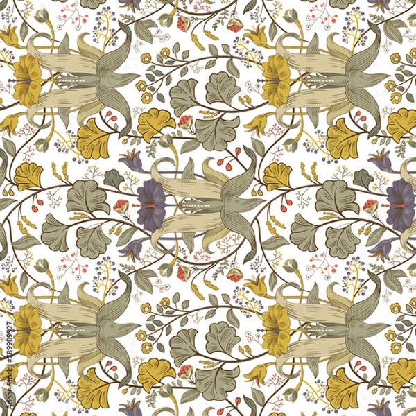 Obraz Textile and digital seamless pattern design 