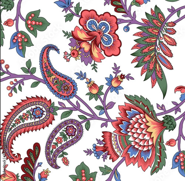 Fototapeta Textile and digital seamless pattern design