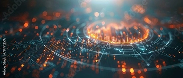 Fototapeta Radar chart comparing financial performance against industry benchmarks