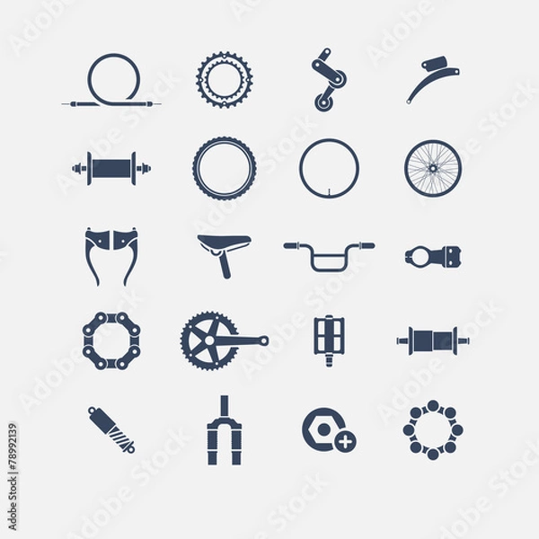Obraz Ikony części rowerowych