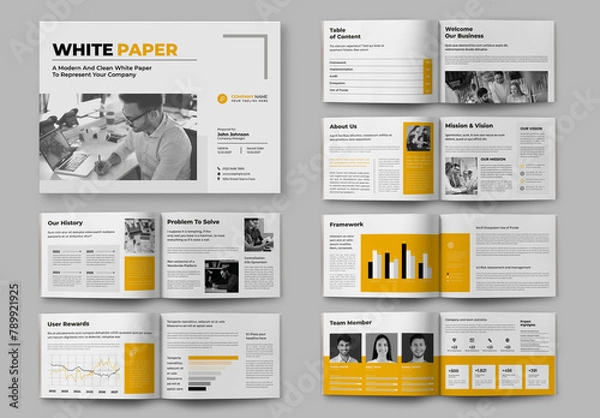 Fototapeta White Paper Layout