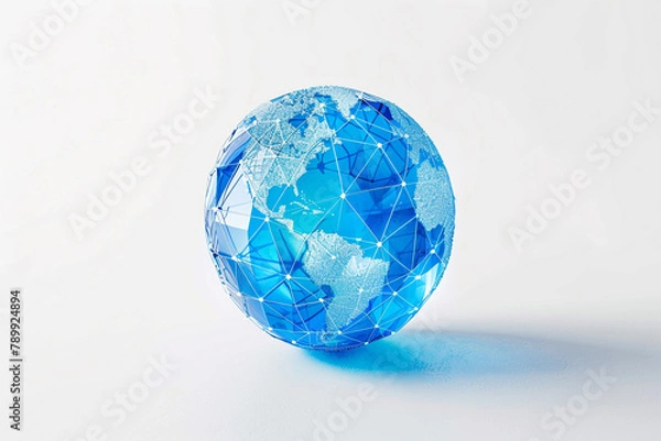 Fototapeta An abstract globe icon representing worldwide connections.