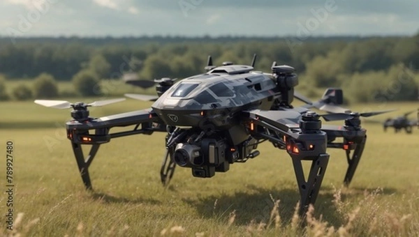 Obraz drones on the field
