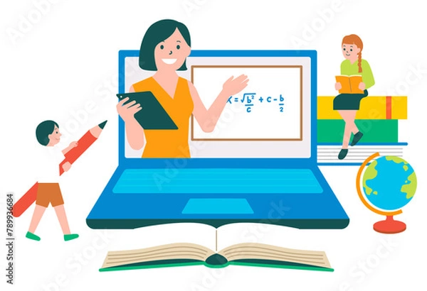 Obraz PNG online learning flat graphic