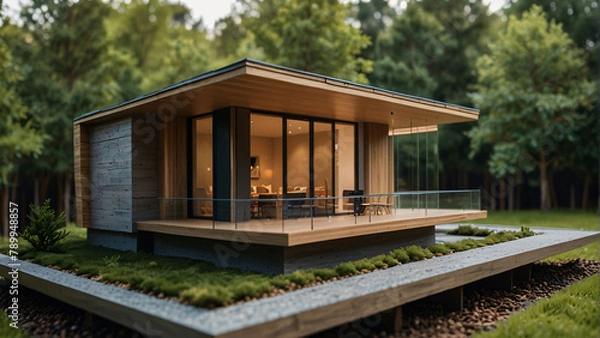 Obraz House under construction - project. House layout.