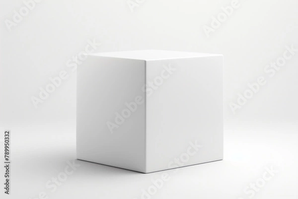Fototapeta White box mockup isolated on white background. 3D rendering.