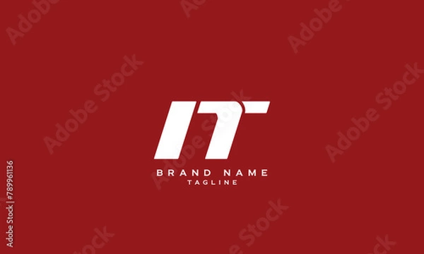 Fototapeta INT, ITN, NIT, NTI, TNI, TIN, NT, TN, IT, TI, Abstract initial monogram letter alphabet logo design