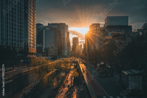 Obraz 서울 을지로의 석양