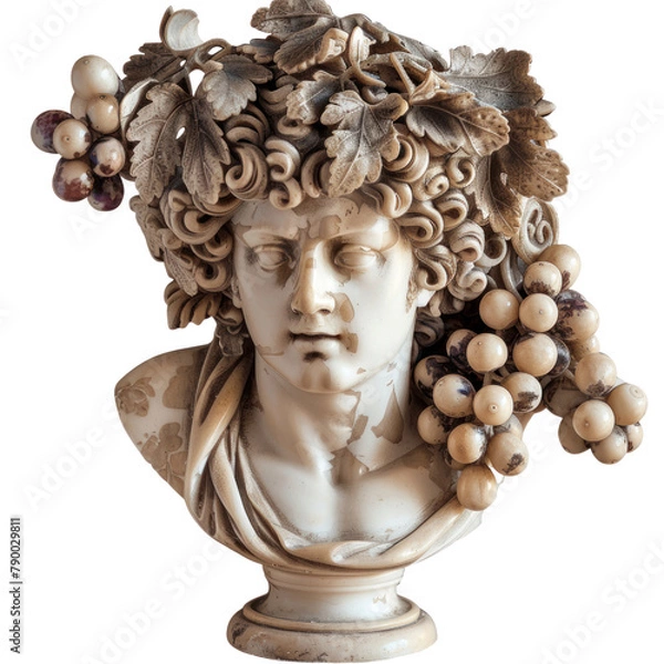 Fototapeta Bacchus of Baroque Art isolated on transparent png.
