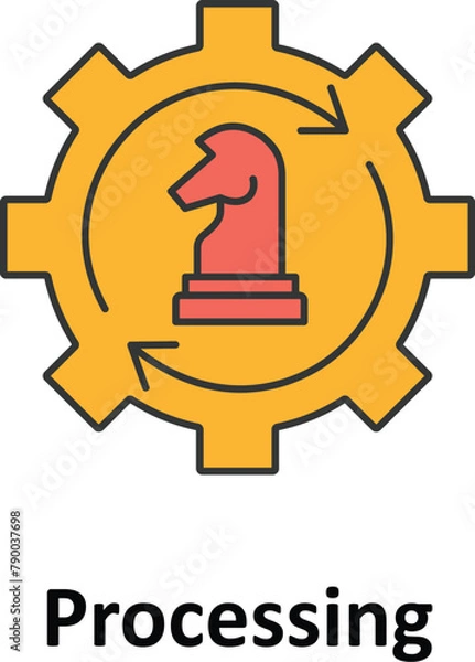 Fototapeta Processing Vector icon which can easily modify or edit