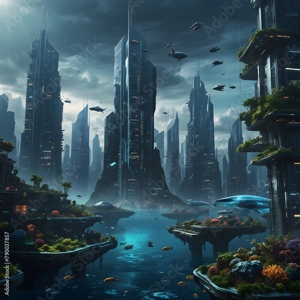 Fototapeta City Under Ocean 