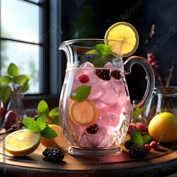 Fototapeta Fresh lemonade with mint