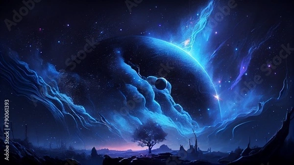 Obraz blue space dust