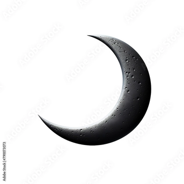 Fototapeta Lovely and Charming Crescent moon 3D model Isolated On White Background 