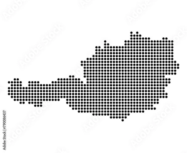 Fototapeta Austria map dot symbol shape, travel web flat concept icon symbol vector illustration
