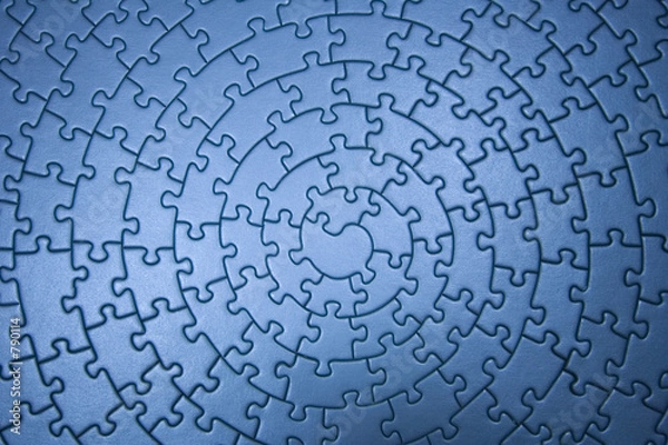 Obraz complete blue jigsaw wide angle