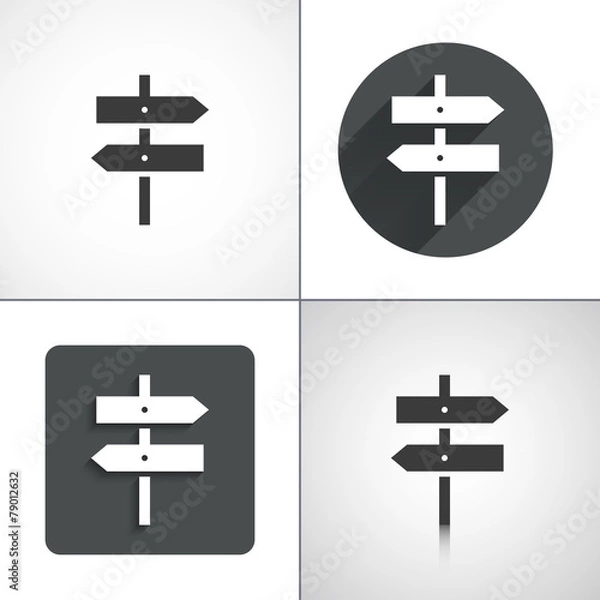 Fototapeta Wooden Arrow icons. Set elements for design.