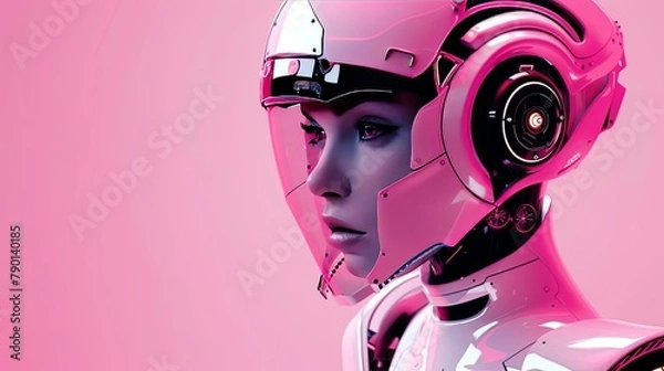 Fototapeta pink robot head