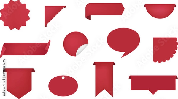 Obraz set of red labels
