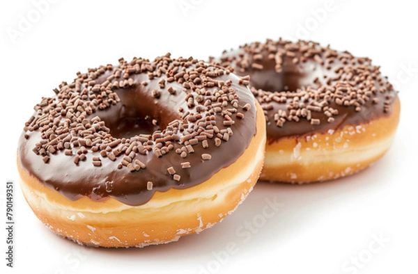 Obraz chocolate donut isolated on white