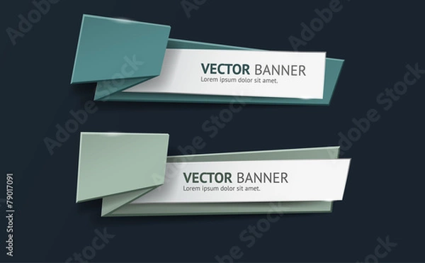 Fototapeta Vector infographic origami banners set.