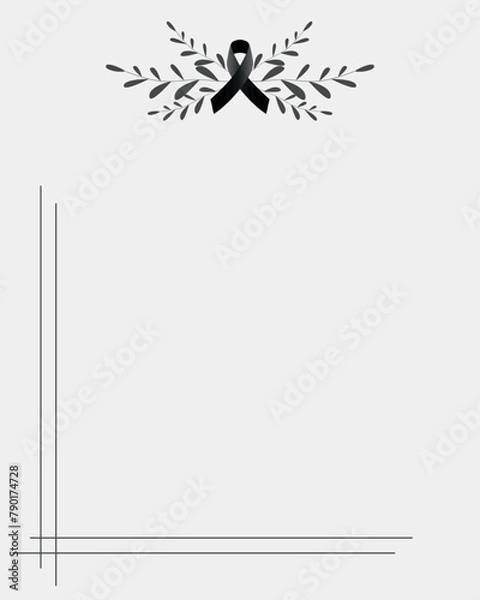 Fototapeta Funeral vector card. Empty card. Digital Funeral Announcement Invitation Template in vector Illustrator