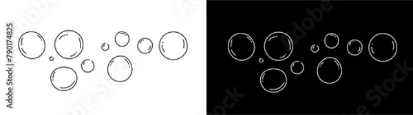Fototapeta Vector doodle soap bubbles icon. Sparkling water bubbles illustration