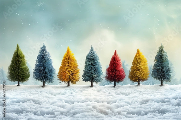 Obraz christmas tree in the snow