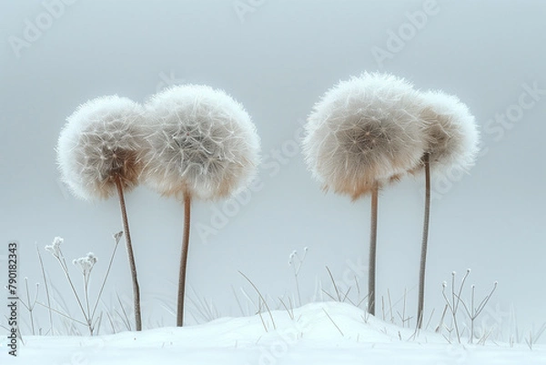 Obraz dandelion seeds in the wind