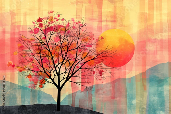 Obraz autumn background with tree