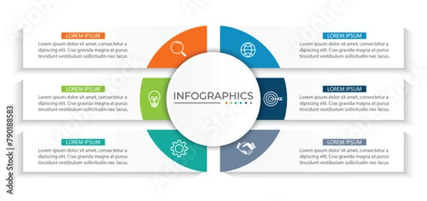 Obraz Vector infographic design template with 6 options or steps