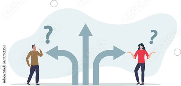 Obraz business people thinking on difference career path.flat vector illustration.
