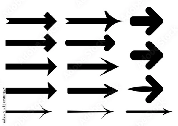 Fototapeta Vector illustration set of arrows