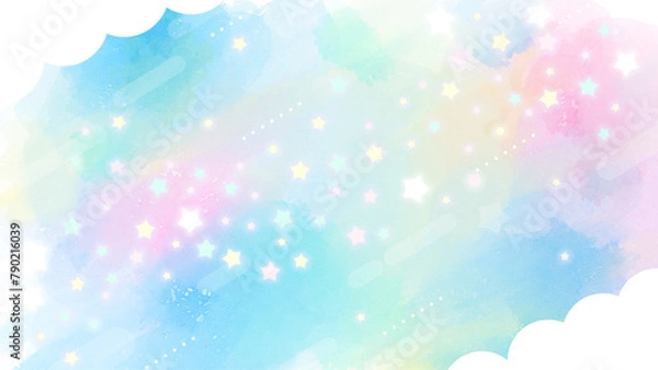 Obraz 水彩と天の川の背景素材