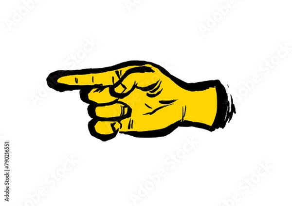 Fototapeta 手書きハンドサイン指さし2