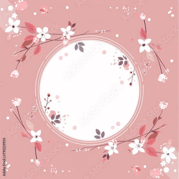 Obraz 꽃 일러스트 배경 원형