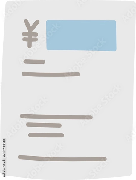 Obraz シンプルにデフォルメした請求書や見積書をイメージしたイラスト