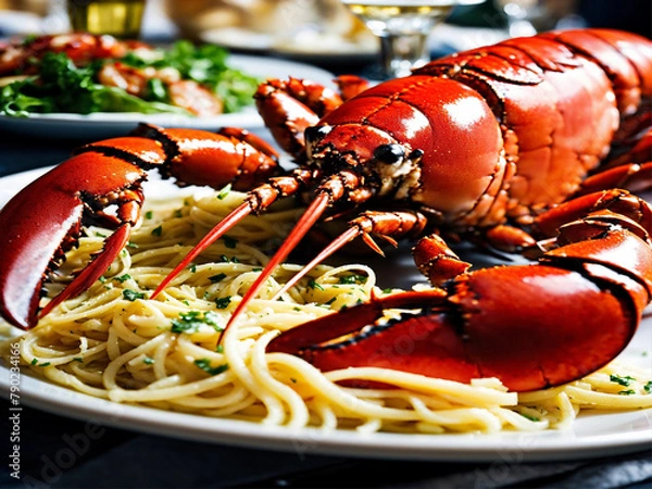 Obraz lobster on a white plate