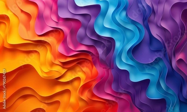 Fototapeta Abstract background with colorful paper cut shapes