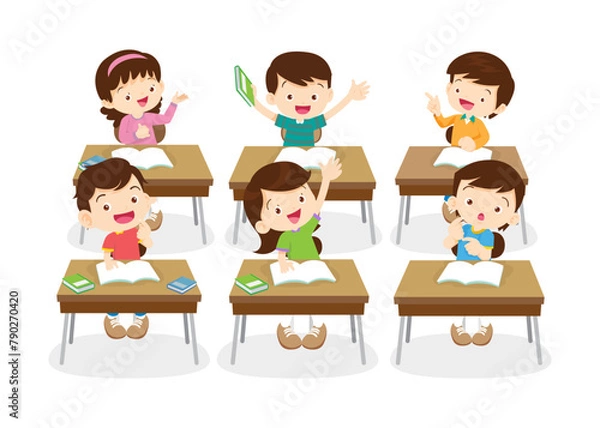 Obraz students and teacher in classroom