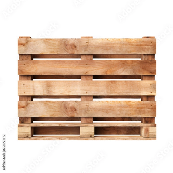 Obraz Two wooden pallets stacked on top of each other on an isolated background