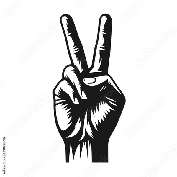 Fototapeta Hand gesture vector illustration isolated on white background