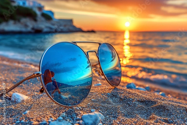 Fototapeta View of the sunglass-related background image