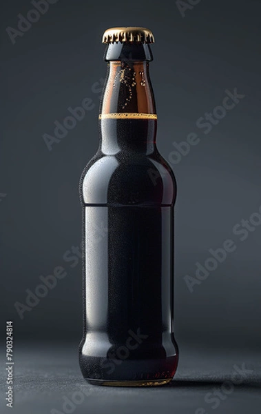 Fototapeta Beer bottle indoors image. AI generates it.