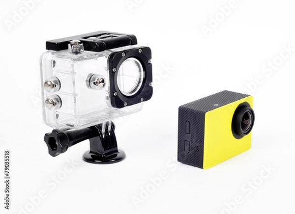 Obraz small action camera and waterproof box
