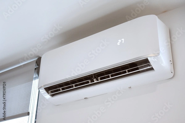 Obraz Air conditioning unit on bedroom wall