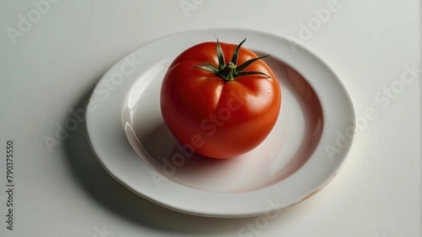 Obraz Fresh red tomato on white plate
