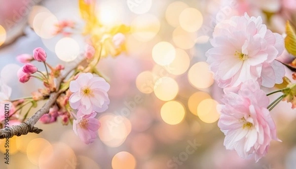 Fototapeta Kirschblüten im Sonnenlicht und schönen Bokeh.