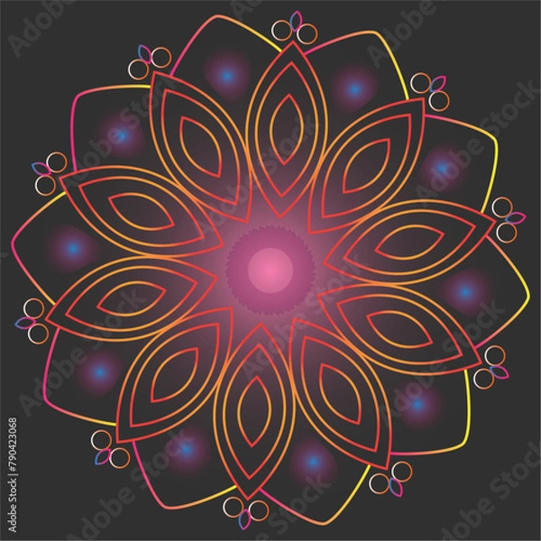 Obraz pattern, flower pink, mandala,
