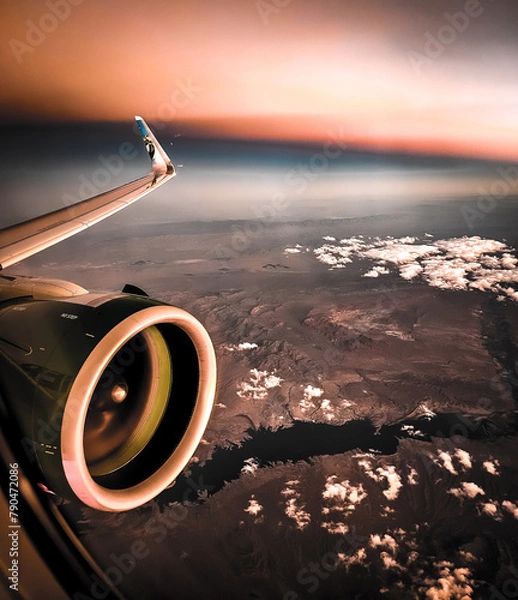 Obraz Airplane in the sunset